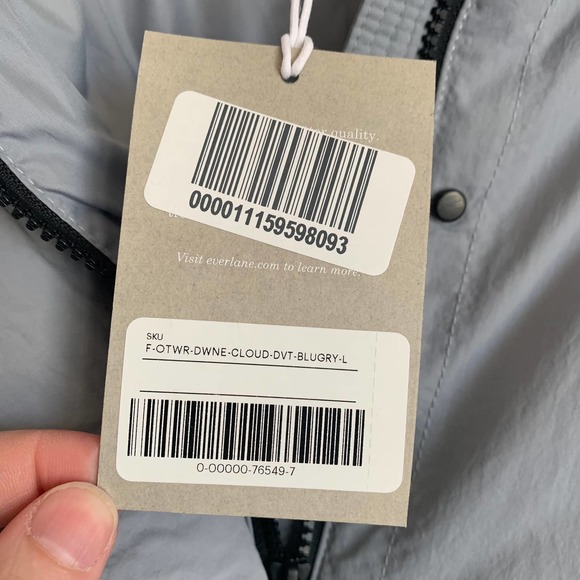 NWT Everlane The Duvet Puffer Coat in Smoke Blue - Picture 10 of 12